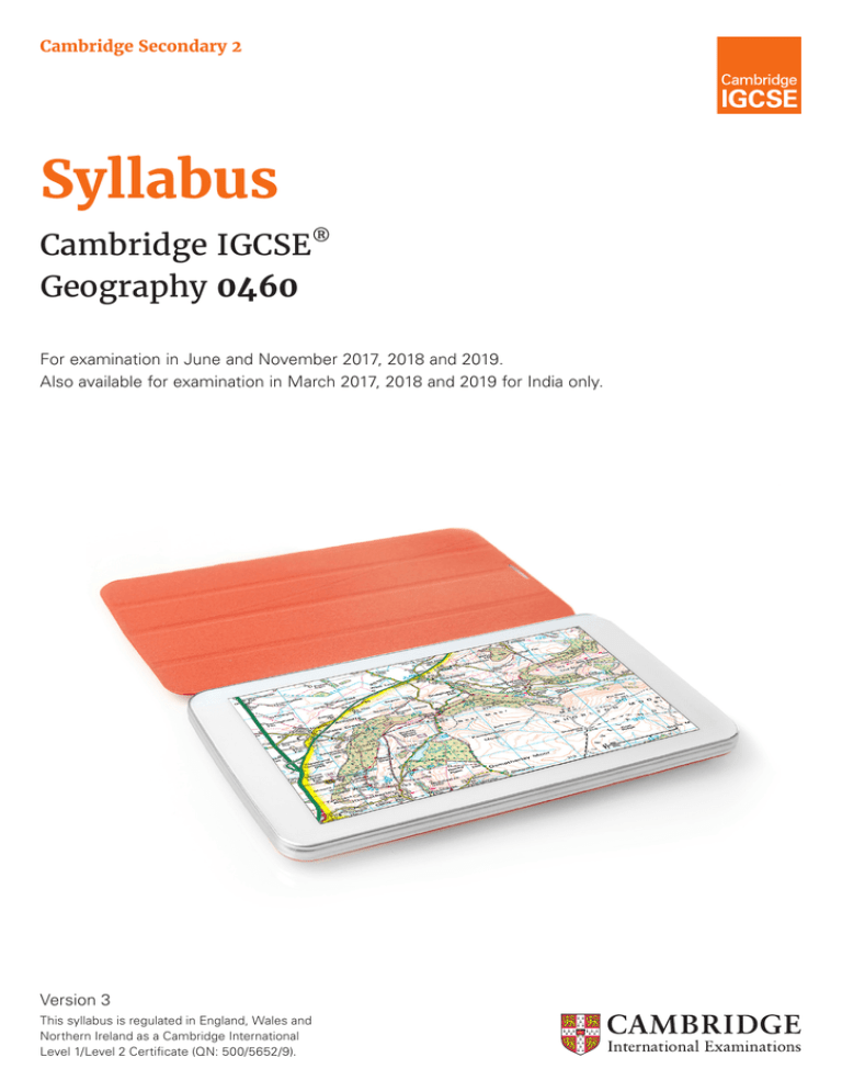 Syllabus Cambridge International Examinations Syllabus Cambridge International Examinations