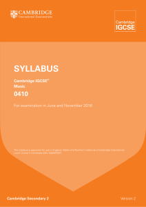 syllabus - Cambridge International Examinations