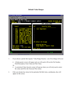 Default Value Ranges
