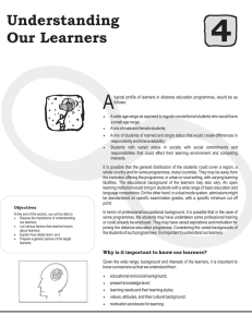 Understanding Our Learners