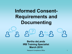 Informed Consent- Requirements and Documenting