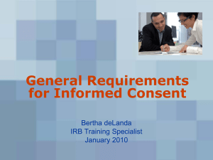 General Requirements for Informed Consent