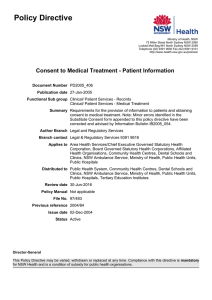 Consent to Medical Treatment - Patient Information