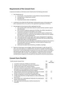 Requirements of the Consent Form