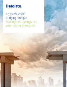 Cost reduction: Bridging the gap - Making cost savings real