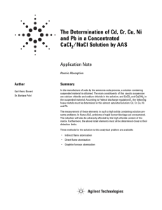 The Determination of Cd, Cr, Cu, Ni and Pb in a Concentrated CaCl