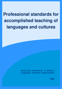 Professional standards for accomplished teaching of languages and