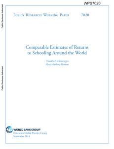 Comparable Estimates of Returns to Schooling around the World