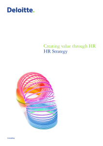 Creating value through HR HR Strategy