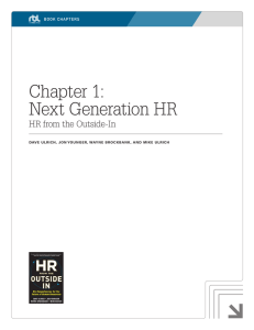 Chapter 1: Next Generation HR
