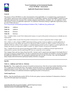 TCEQ-Form OP-REQ3 - Applicable Requirements Summary