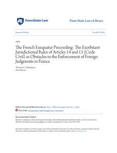 The French Exequatur Proceeding