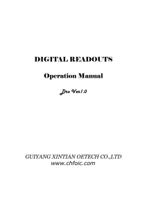 DIGITAL READOUTS Operation Manual - gt-e.ru