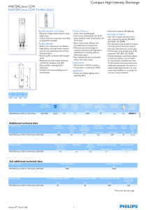 Product data sheet: MASTERColour CDM-Tm Mini GU6.5