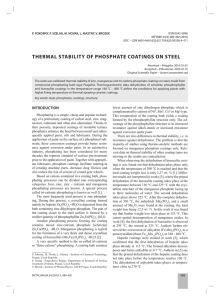 THERMAL STABILITY OF PHOSPHATE COATINGS ON STEEL