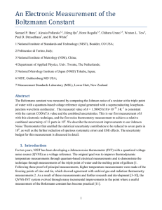 An Electronic Measurement of the Boltzmann Constant