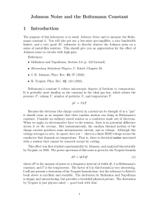 Johnson Noise and the Boltzmann Constant