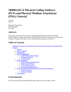 1000BASE-X Physical Coding Sublayer (PCS) and Physical