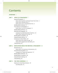 Great Writing 2 Table of Contents
