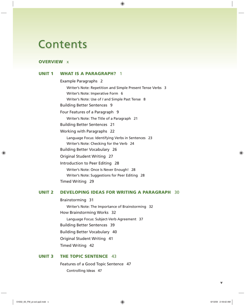 100 great essays table of contents