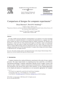 Comparison of designs for computer experiments