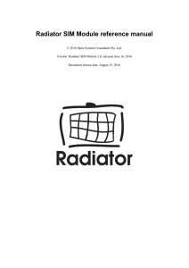 Radiator SIM Module reference manual