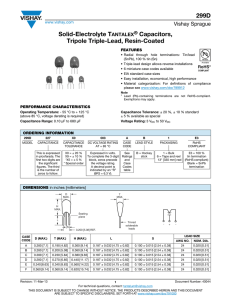 299D Solid-Electrolyte TANTALEX ® Capacitors, Tripole Triple