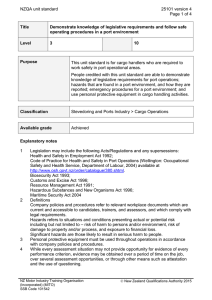 NZQA unit standard 25101 version 4 Page 1 of 4 Title Demonstrate