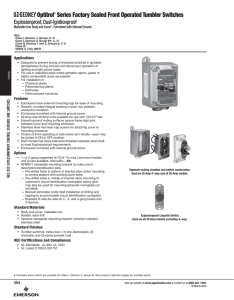 Optitrol™ Series Front Operated Tumbler Switches Catalog Pages