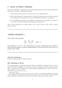 1 Error in Euler`s Method