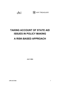 Taking account of state aid issues in policy making