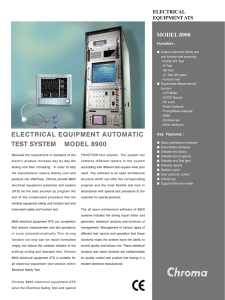 ELECTRICAL EQUIPMENT AUTOMATIC TEST SySTEM MODEL 8900