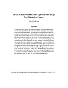 Three-Dimensional Object Recognition from Single Two