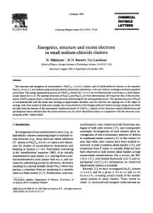 Energetics, Structure and Excess Electrons in