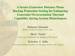 A Secure Generator Distance Phase Backup Protection Setting for