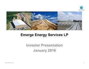 Emerge Energy Services LP Investor Presentation January 2016