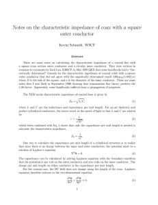 Notes on the characteristic impedance of coax with a square outer