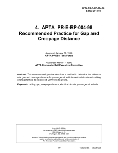 Recommended Practice for Gap and Creepage Distance