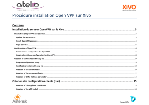 Procédure installation Open VPN sur Xivo