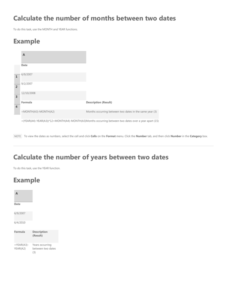 Number Of Months Between Two Dates Calculator