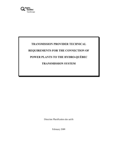 Transmission Provider Technical Requirements - Hydro