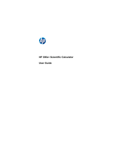 HP 300s+ Scientific Calculator User Guide