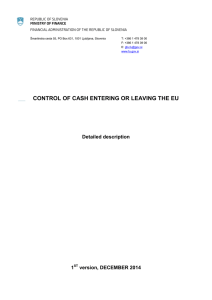 CONTROL OF CASH ENTERING OR LEAVING THE EU