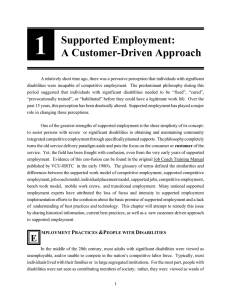 1 Supported Employment: A Customer-Driven