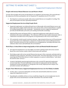 Getting to Work Fact Sheet 1: Supported Employment Works