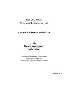Automotive Service Technician - Department of Advanced Education