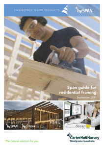 Span guide for residential framing
