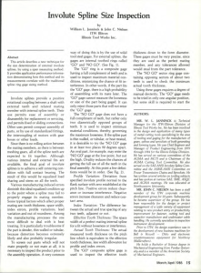 Involute Spline Size Inspection - March/April 1985 Gear Technology