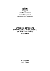 National Standard for Occupational Noise