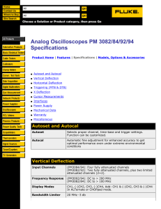 Analog Oscilloscopes PM 3082/84/92/94 Specifications